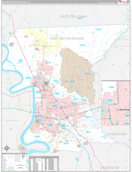 East Baton Rouge County Wall Map Premium Style 2023